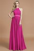 Robe demoiselle d'honneur manche nulle avec zip ruché jusqu'au sol en chiffon - 16