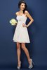Chiffon Perlenbesetztes Reißverschluss Prinzessin Kurzes Brautjungfernkleid - 16