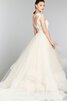 Vestido de Novia de Corte Evasé en Tul de Escote en V de Baja escote en V de Sin mangas - 4