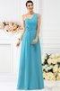 Empire Taille Prinzessin Reißverschluss Bodenlanges Brautjungfernkleid mit Plissierungen - 3