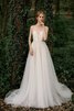 Robe de mariée v encolure fermeutre eclair avec bouton divin moderne - 5