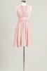 Robe demoiselle d'honneur bref col ras du cou a-ligne manche nulle - 7