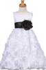 Robe de cortège enfant manche nulle avec fleurs ceinture de lotus - 1