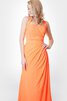 Chiffon gerüschtes langes bodenlanges Elegantes Brautjungfernkleid mit Schmetterlingsknoten - 6