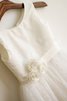 Ärmellos Tüll Normale Taille Prinzessin Blumenmädchenkleid mit Reißverschluss - 3