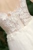 Spitze Leuchtenden Sittsames Bodenlanges Brautkleid mit Schaufel Ausschnitt - 9