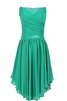 Trägerlos Ärmellos plissiertes Chiffon Rocklänge-asymmetrisches mini Brautjungfernkleid - 2