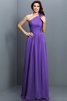 Robe demoiselle d'honneur longue de princesse en chiffon avec fronce manche nulle - 23