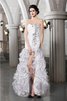Robe de mariée de bustier en forme en organza avec sans manches avec perle - 1