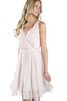 Drapiertes V-Ausschnitt kurzes Abschlusskleid aus Chiffon mit Schmetterlingsknoten - 3