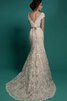 Clasico Vestido de Novia en Tul de Escote en V de Botón de Fajas - 5
