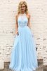 Ärmelloses Prinzessin Auffällig Bodenlanges Abendkleid mit Natürlicher Taille - 1