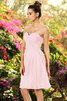 Normale Taille Ärmelloses Chiffon Drapiertes Knielanges Brautjungfernkleid - 22