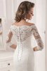 Robe de mariée festonné de traîne moyenne d'epaule ecrite decoration en fleur de sirène - 5