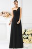 Empire Taille Prinzessin Reißverschluss Bodenlanges Brautjungfernkleid mit Plissierungen - 2