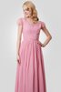 Robe demoiselle d'honneur plissage delicat de col en v avec chiffon fermeutre eclair - 4