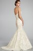 Abito da Sposa Elegante Sirena con Fiore in Tulle Cuore Senza Maniche - 1