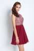 Juwel Ausschnitt A-Linie Prinzessin Normale Taille Abiballkleid ohne Ärmeln - 3