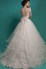 Tüll geschichtes Schaufel-Ausschnitt Elegantes Brautkleid mit Bordüre mit Applikation - 2