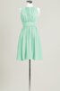 Robe demoiselle d'honneur bref col ras du cou a-ligne manche nulle - 17
