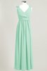 V-Ausschnitt Chiffon prächtiges Brautjungfernkleid mit gekappten Ärmeln - 21
