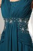 Plissiertes Chiffon gerüschtes Perlenbesetztes bodenlanges Abendkleid - 2