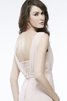 Abito Laurea V-Scollo con Increspato in Chiffon con Festone Senza Maniche Naturale - 3