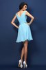Vestido de Dama de Honor de Corte-A en Gasa de Cremallera de Natural de Drapeado - 30