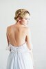 Robe de mariée avec sans manches croisade en chiffon col en forme de cœur dos nu - 4