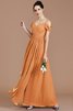 Robe demoiselle d'honneur naturel d'epaule ecrite jusqu'au sol de princesse ligne a - 26