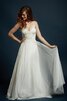 Gesticktes a linie elastischer Satin klassisches Tüll Brautkleid mit Sweep zug - 1