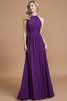 Robe demoiselle d'honneur naturel a-ligne manche nulle en chiffon de princesse - 18