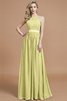 Robe demoiselle d'honneur manche nulle avec zip ruché jusqu'au sol en chiffon - 13