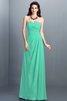 Abito da Damigella Senza Maniche A-Line in Chiffon A Terra con Festone - 15