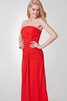 Drapiertes Chiffon Ärmellos trägerloser Ausschnitt bodenlanges langes Abendkleid - 5