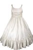 Robe de cortège enfant avec sans manches avec nœud bretelles spaghetti ruché a-ligne - 1