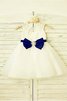 Abito da Cerimonia Bambini Tondo in Tulle Senza Maniche con Fiore Naturale - 3