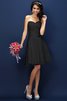 Normale Taille Drapiertes Mini Brautjungfernkleid mit Herz-Ausschnitt mit Plissierungen - 2