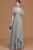 Vestido de Dama de Honor de Corte princesa de Manga corta de Hasta el suelo - 33