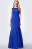 Robe demoiselle d'honneur elégant col u profond en chiffon avec zip - 1