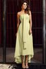 Robe demoiselle d'honneur bref de bustier asymétrique manche nulle avec chiffon - 8
