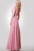 Robe demoiselle d'honneur plissage delicat de col en v avec chiffon fermeutre eclair - 2