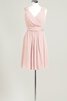 Robe demoiselle d'honneur bref v encolure avec sans manches ligne a - 8