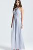Robe demoiselle d'honneur long moderne en chiffon avec perle avec sans manches - 3