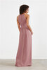 Abito da damigella alla moda con cascata volant moderno a-line a terra in chiffon - 3