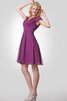 V-Ausschnitt Empire Taille a linie kurzes einfaches Brautjungfernkleid aus Chiffon - 2