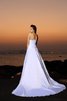 Robe de mariée longue distinguee de traîne mi-longue avec perle de bustier - 2