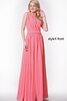 Robe demoiselle d'honneur plissé simple avec zip de lotus ruché - 2
