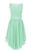 Abito da Damigella Cerniera con Increspato Naturale con Applique in Chiffon con Piega - 1