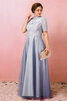 Unverwechselbar Hoher Kragen Tüll Ballkleid mit Bordüre aus Satin - 3